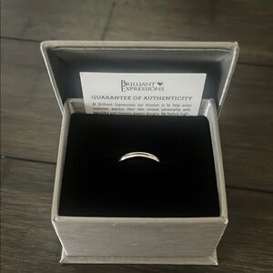 NEW- White gold 10k 2MM wedding band